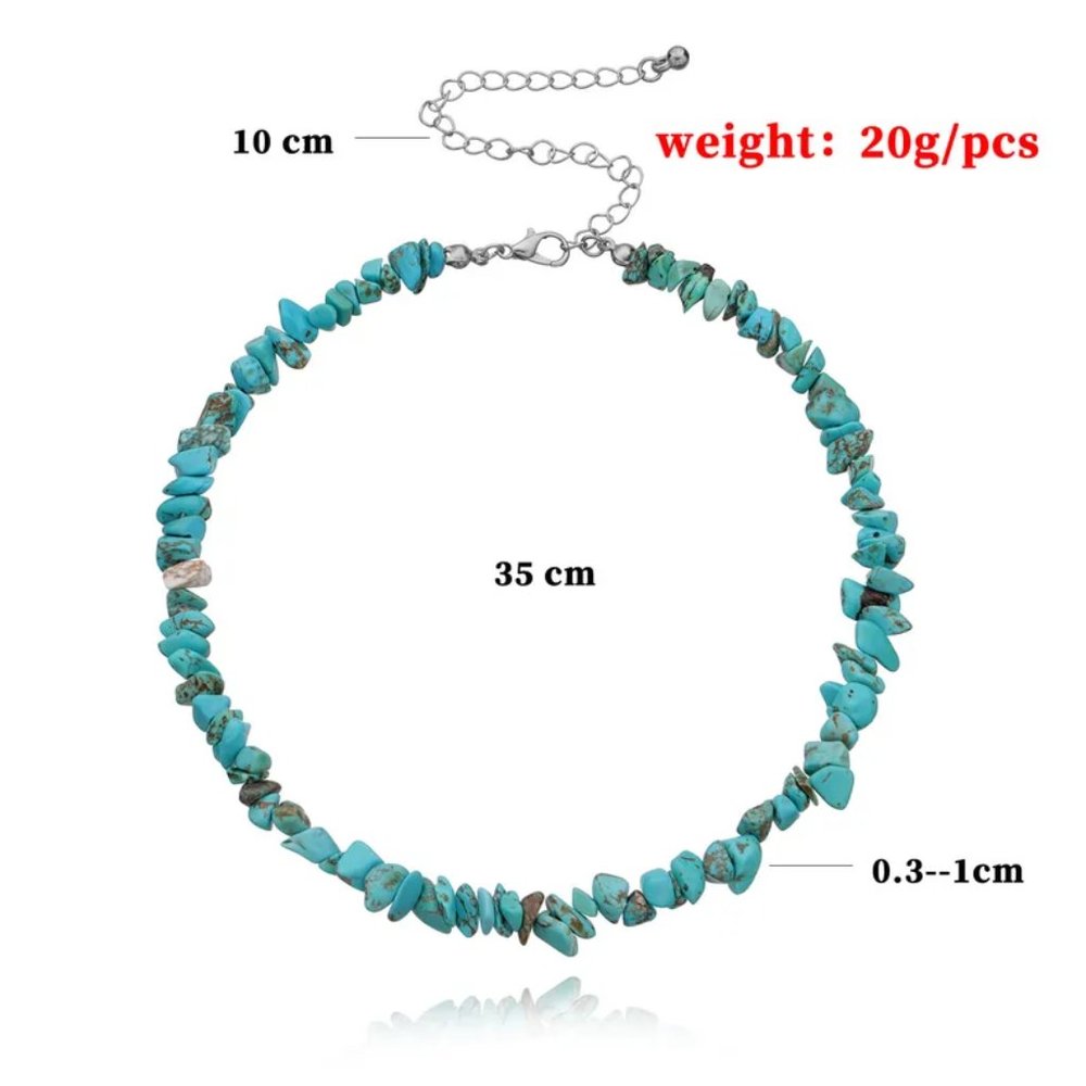 Western Southwestern Turquoise Beaded Boho Choker Necklace NEW - Picture 6 of 7